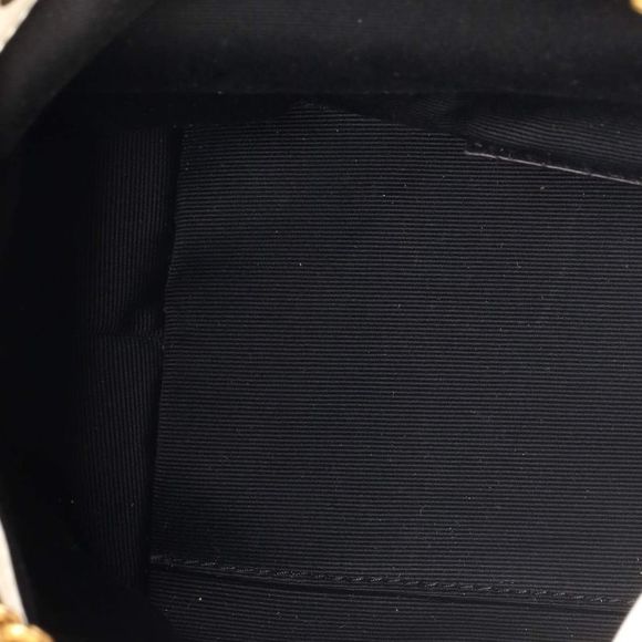 Saint Laurent Joe Chain Bucket Bag Matelasse Chevron Leather Mini Neutral - Picture 5 of 6